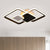 Crossed Square Ceiling Lighting Modern Metallic Black/Gold LED Flush Mount Fixture in Warm/White Light, 22"/32.5" Wide
