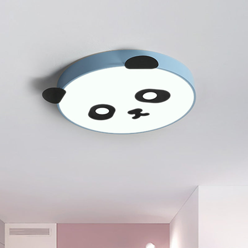 Simplicity Round Flush Mount Lamp Acrylic LED Children Room Flush Ceiling Light with Panda Design in Pink/Blue Clearhalo 'Ceiling Lights' 'Close To Ceiling Lights' 'Close to ceiling' 'Flush mount' Lighting' 1650393