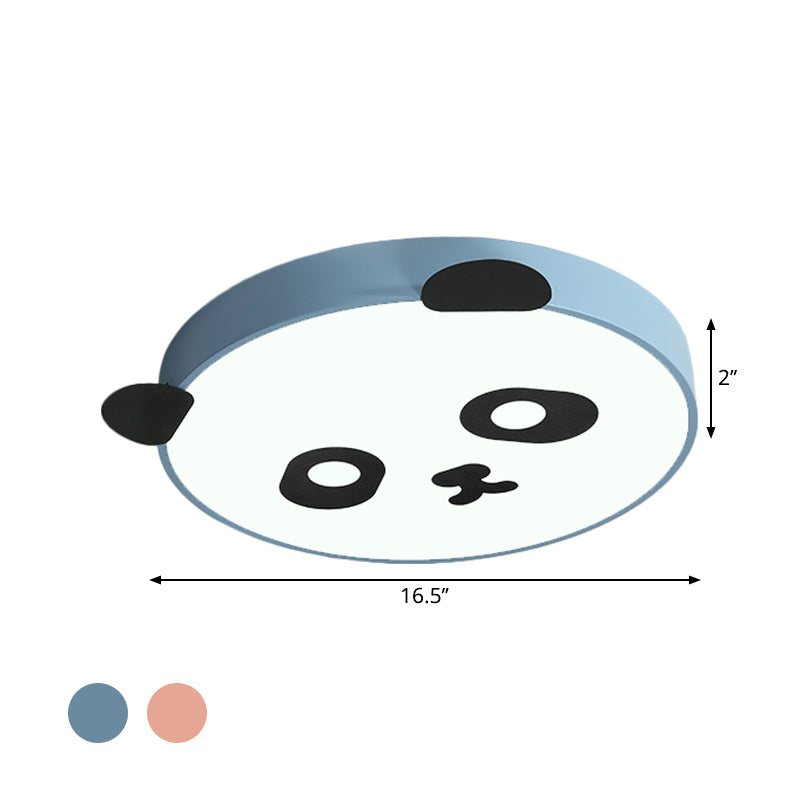 Simplicity Round Flush Mount Lamp Acrylic LED Children Room Flush Ceiling Light with Panda Design in Pink/Blue Clearhalo 'Ceiling Lights' 'Close To Ceiling Lights' 'Close to ceiling' 'Flush mount' Lighting' 1650395