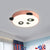 Simplicity Round Flush Mount Lamp Acrylic LED Children Room Flush Ceiling Light with Panda Design in Pink/Blue Pink Clearhalo 'Ceiling Lights' 'Close To Ceiling Lights' 'Close to ceiling' 'Flush mount' Lighting' 1650396