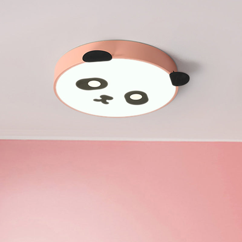 Simplicity Round Flush Mount Lamp Acrylic LED Children Room Flush Ceiling Light with Panda Design in Pink/Blue Clearhalo 'Ceiling Lights' 'Close To Ceiling Lights' 'Close to ceiling' 'Flush mount' Lighting' 1650397