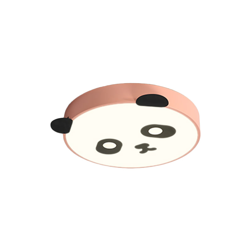 Simplicity Round Flush Mount Lamp Acrylic LED Children Room Flush Ceiling Light with Panda Design in Pink/Blue Clearhalo 'Ceiling Lights' 'Close To Ceiling Lights' 'Close to ceiling' 'Flush mount' Lighting' 1650399