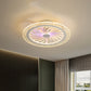 Clear Round Semi Flush Mount Lighting Modern 20" Wide LED Acrylic Ceiling Fan Light for Living Room Clearhalo 'Ceiling Fans with Lights' 'Ceiling Fans' 'Kids Ceiling Fans' 'Kids' Lighting' 1650405