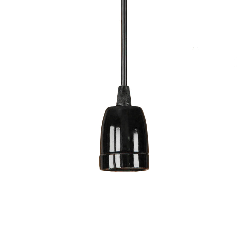 1 Head Mini Hanging Pendant Light with Adjustable Cord Retro Style Black/Red Ceramic Ceiling Hanging Light Black Clearhalo 'Art Deco Pendants' 'Black' 'Cast Iron' 'Ceiling Lights' 'Ceramic' 'Crystal' 'Industrial Pendants' 'Industrial' 'Metal' 'Middle Century Pendants' 'Pendant Lights' 'Pendants' 'Rustic Pendants' 'Tiffany' Lighting' 165054