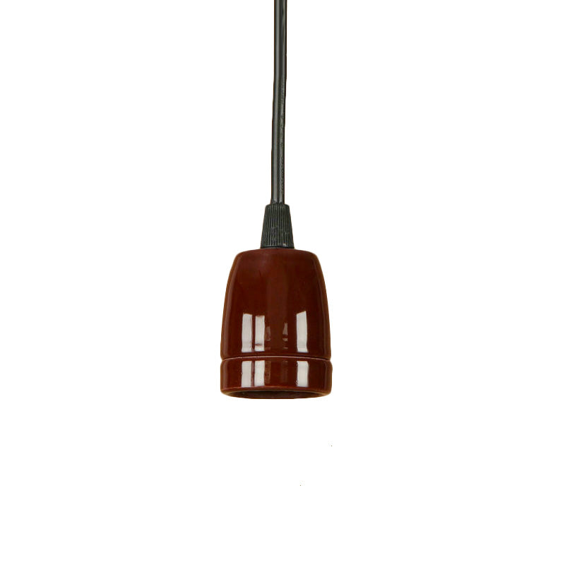 1 Head Mini Hanging Pendant Light with Adjustable Cord Retro Style Black/Red Ceramic Ceiling Hanging Light Brown Clearhalo 'Art Deco Pendants' 'Black' 'Cast Iron' 'Ceiling Lights' 'Ceramic' 'Crystal' 'Industrial Pendants' 'Industrial' 'Metal' 'Middle Century Pendants' 'Pendant Lights' 'Pendants' 'Rustic Pendants' 'Tiffany' Lighting' 165061
