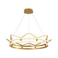 Metal Crown Frame Hanging Light Modernist LED Gold Chandelier Pendant Light for Bedroom Clearhalo 'Ceiling Lights' 'Chandeliers' Lighting' options 1650629
