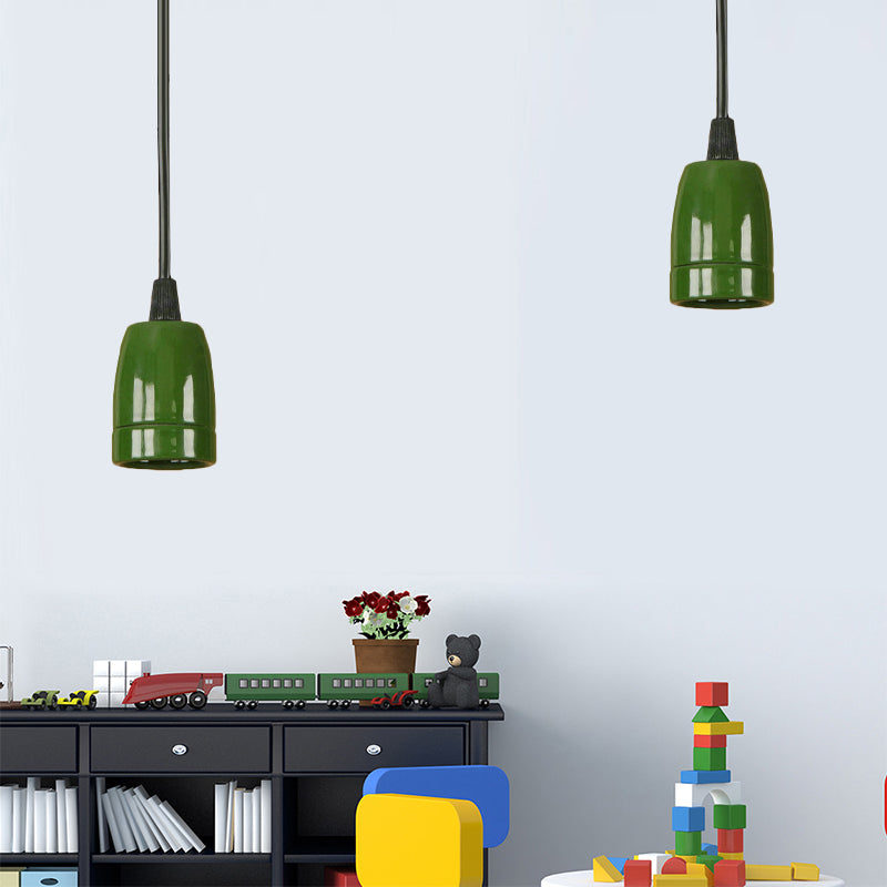 1 Head Mini Hanging Pendant Light with Adjustable Cord Retro Style Black/Red Ceramic Ceiling Hanging Light Clearhalo 'Art Deco Pendants' 'Black' 'Cast Iron' 'Ceiling Lights' 'Ceramic' 'Crystal' 'Industrial Pendants' 'Industrial' 'Metal' 'Middle Century Pendants' 'Pendant Lights' 'Pendants' 'Rustic Pendants' 'Tiffany' Lighting' 165063