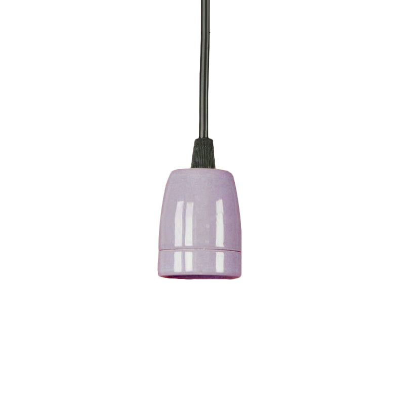 1 Head Mini Hanging Pendant Light with Adjustable Cord Retro Style Black/Red Ceramic Ceiling Hanging Light Purple Clearhalo 'Art Deco Pendants' 'Black' 'Cast Iron' 'Ceiling Lights' 'Ceramic' 'Crystal' 'Industrial Pendants' 'Industrial' 'Metal' 'Middle Century Pendants' 'Pendant Lights' 'Pendants' 'Rustic Pendants' 'Tiffany' Lighting' 165067
