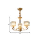 Clear Crystal Prisms Cubic Chandelier Minimalism 3/6-Light Gold Suspended Lighting Fixture Clearhalo 'Ceiling Lights' 'Chandeliers' 'Modern Chandeliers' 'Modern' Lighting' 1650673