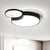 19"/23.5" W Nordic 2-Round Flush Lamp Metallic LED Bedroom Ceiling Mounted Fixture in Black, Warm/White Light Black Clearhalo 'Ceiling Lights' 'Close To Ceiling Lights' 'Close to ceiling' 'Flush mount' Lighting' 1650711
