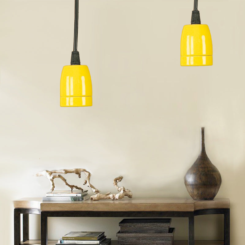 1 Head Mini Hanging Pendant Light with Adjustable Cord Retro Style Black/Red Ceramic Ceiling Hanging Light Clearhalo 'Art Deco Pendants' 'Black' 'Cast Iron' 'Ceiling Lights' 'Ceramic' 'Crystal' 'Industrial Pendants' 'Industrial' 'Metal' 'Middle Century Pendants' 'Pendant Lights' 'Pendants' 'Rustic Pendants' 'Tiffany' Lighting' 165072