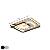 Acrylic Square Flush Mount Lamp Nordic Style Black/White LED Ceiling Lighting in Warm/White Light, 18"/21.5" Wide Clearhalo 'Ceiling Lights' 'Close To Ceiling Lights' 'Close to ceiling' 'Flush mount' Lighting' 1650769