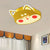 Dog Head Flush Mounted Lighting Creative Metal LED Bedroom Ceiling Mount Light in Black/Yellow Yellow Clearhalo 'Ceiling Lights' 'Close To Ceiling Lights' 'Close to ceiling' 'Flush mount' Lighting' 1650893