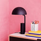 Dome Iron Night Task Lighting Modernist 1-Light Black/White/Pink Desk Light with Cylinder Base Clearhalo 'Lamps' 'Table Lamps' Lighting' 1650970
