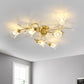 Clear Crystal Flared Ceiling Flush Minimalist 6-Head Black/Gold Semi Flush Mount Light with Curved Arm Clearhalo 'Ceiling Lights' 'Close To Ceiling Lights' 'Close to ceiling' 'Semi-flushmount' Lighting' 1651039