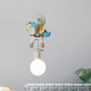 Rainbow Unicorn Wall Lighting Kids Resin 1 Bulb Pink/Blue Wall Light Fixture with Globe Glass Shade Clearhalo 'Wall Lamps & Sconces' 'Wall Lights' Lighting' 1651090