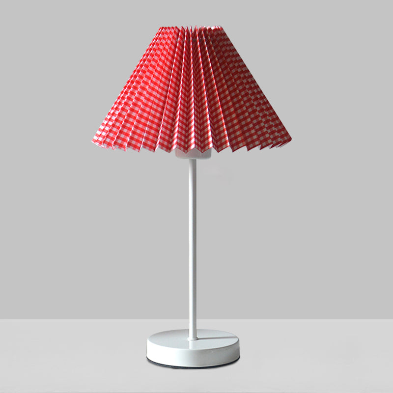 Red/Yellow Folded Night Table Light Cartoon 1 Bulb Paper Reading Lamp with Round Iron Base Clearhalo 'Lamps' 'Table Lamps' Lighting' 1651145