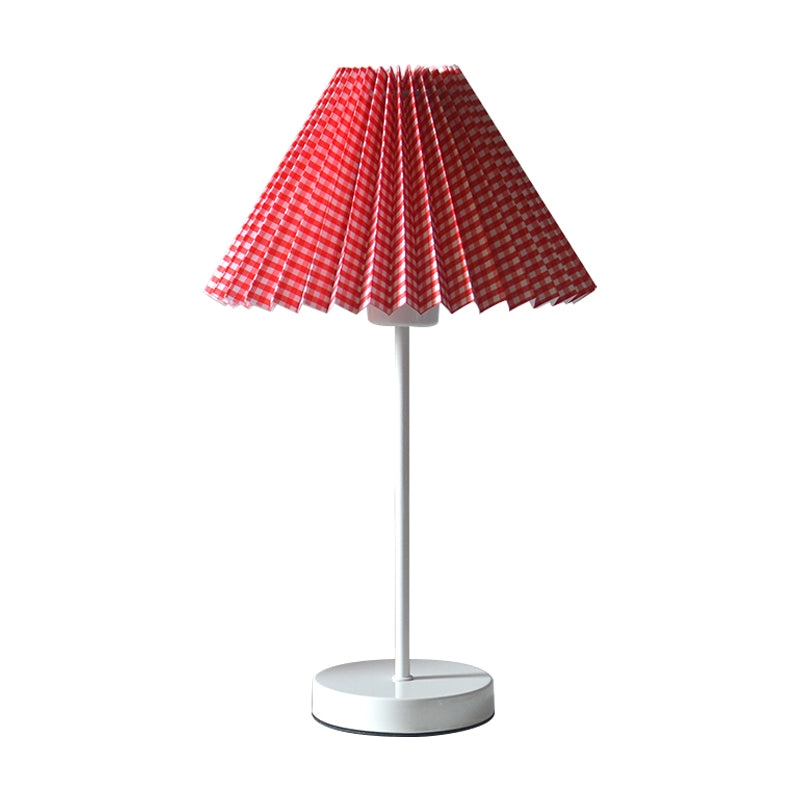 Red/Yellow Folded Night Table Light Cartoon 1 Bulb Paper Reading Lamp with Round Iron Base Clearhalo 'Lamps' 'Table Lamps' Lighting' 1651146