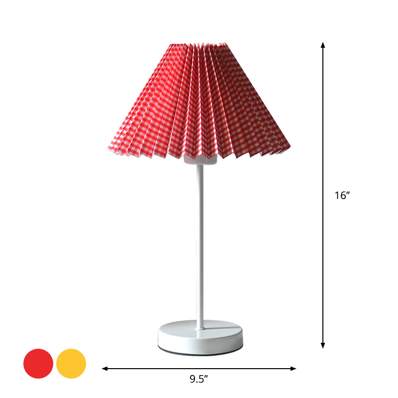 Red/Yellow Folded Night Table Light Cartoon 1 Bulb Paper Reading Lamp with Round Iron Base Clearhalo 'Lamps' 'Table Lamps' Lighting' 1651147