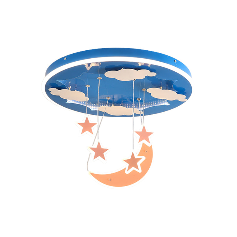 Starry Sky Children Room Hanging Lighting Acrylic LED Modern Cluster Pendant Light Fixture in Pink/Blue Clearhalo 'Ceiling Lights' 'Pendant Lights' 'Pendants' Lighting' 1651227