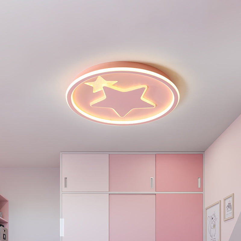 Star Bedroom Ceiling Light Fixture Acrylic LED Cartoon Close to Ceiling Lamp in Black/Pink/Blue Clearhalo 'Ceiling Lights' 'Close To Ceiling Lights' 'Close to ceiling' 'Flush mount' Lighting' 1651267