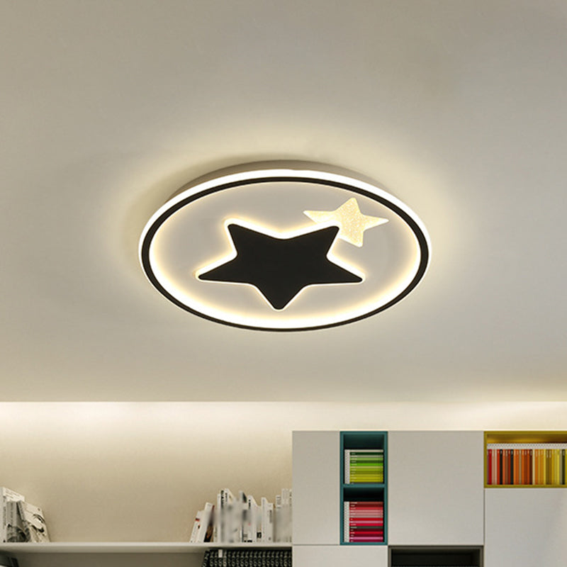 Star Bedroom Ceiling Light Fixture Acrylic LED Cartoon Close to Ceiling Lamp in Black/Pink/Blue Clearhalo 'Ceiling Lights' 'Close To Ceiling Lights' 'Close to ceiling' 'Flush mount' Lighting' 1651271
