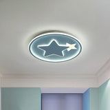 Star Bedroom Ceiling Light Fixture Acrylic LED Cartoon Close to Ceiling Lamp in Black/Pink/Blue Clearhalo 'Ceiling Lights' 'Close To Ceiling Lights' 'Close to ceiling' 'Flush mount' Lighting' 1651275