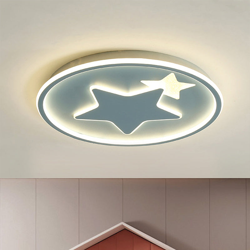 Star Bedroom Ceiling Light Fixture Acrylic LED Cartoon Close to Ceiling Lamp in Black/Pink/Blue Clearhalo 'Ceiling Lights' 'Close To Ceiling Lights' 'Close to ceiling' 'Flush mount' Lighting' 1651276