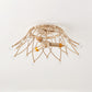 Brass Crown Semi Flush Mount Minimalist 1/3-Light Metal Ceiling Lighting with Crystal Orbs Design Clearhalo 'Ceiling Lights' 'Close To Ceiling Lights' 'Close to ceiling' 'Semi-flushmount' Lighting' 1651293