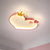 Metallic Loving Heart Flush Ceiling Light Cartoon LED Pink Flush Mount with Crown Decor - Pink - Clearhalo - 'Ceiling Lights' - 'Close To Ceiling Lights' - 'Close to ceiling' - 'Flush mount' - Lighting' - 1651337