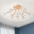 Spray Semi Flush Mount Lighting Simplicity Cut Crystal 9-Light Sleeping Room Ceiling Fixture in Gold Gold Clearhalo 'Ceiling Lights' 'Close To Ceiling Lights' 'Close to ceiling' 'Semi-flushmount' Lighting' 1651407