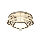 Star Beveled Crystal Ceiling Fixture Minimalism LED Chrome Semi Flush Mount in Warm/White Light Clearhalo 'Ceiling Lights' 'Close To Ceiling Lights' 'Close to ceiling' 'Semi-flushmount' Lighting' 1651460
