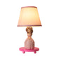 Fabric Conical Table Lamp Cartoon 1-Bulb Pink Nightstand Light with Princess Design Clearhalo 'Lamps' 'Table Lamps' Lighting' 1651524