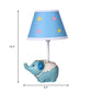 Cone Desk Light Kids Fabric 1 Head Blue Table Lamp with Flower Pattern and Elephant Base Clearhalo 'Lamps' 'Table Lamps' Lighting' 1651564