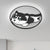 Metallic Dog Flush Ceiling Light Cartoon LED Flush Mount Lighting in Black for Bedroom - Black - Clearhalo - 'Ceiling Lights' - 'Close To Ceiling Lights' - 'Close to ceiling' - 'Flush mount' - Lighting' - 1651597