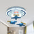 Blue Airplane Lighting Fixture with Bare Bulb Design Cartoon LED Metal Close to Ceiling Light - Blue - Clearhalo - 'Ceiling Lights' - 'Close To Ceiling Lights' - 'Close to ceiling' - 'Flush mount' - Lighting' - 1651601