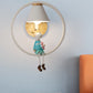 Deer/Angel Girl Wall Light Cartoon Metal 1 Light Pink/Blue Wall Lighting with Conical Fabric Shade and Ring Clearhalo 'Wall Lamps & Sconces' 'Wall Lights' Lighting' 1651635