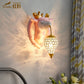 Teardrop Bedroom Wall Mounted Light Metal 1 Bulb Kids Wall Sconce Lighting with Deer Backplate in Pink/Blue Pink Clearhalo 'Wall Lamps & Sconces' 'Wall Lights' Lighting' 1651640