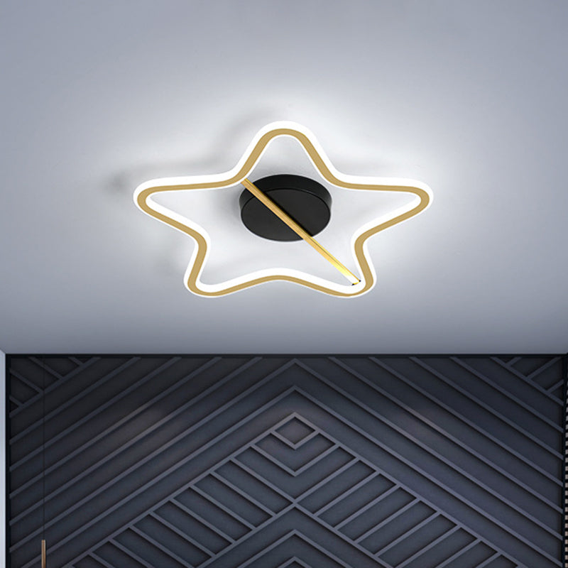 Star Acrylic Flush Mount Light Modernist LED Gold Ceiling Mounted Fixture with Line Design Clearhalo 'Ceiling Lights' 'Close To Ceiling Lights' 'Close to ceiling' 'Flush mount' Lighting' 1651745