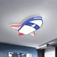 Plane Flush Light Fixture Cartoon Acrylic LED Blue Flush Mount Lighting for Boys Bedroom Clearhalo 'Ceiling Lights' 'Close To Ceiling Lights' 'Close to ceiling' 'Flush mount' Lighting' 1651749
