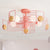 Metallic Spiral Semi Flush Mount Kids Pink/Gold LED Close to Ceiling Light with White Glass Shade - Pink - Clearhalo - 'Ceiling Lights' - 'Close To Ceiling Lights' - 'Close to ceiling' - 'Semi-flushmount' - Lighting' - 1651783