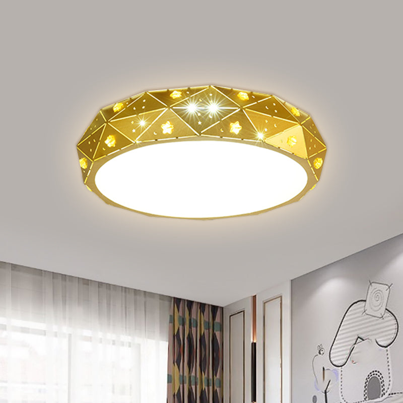 Acrylic Geometric Flush Mount Light Kids LED Lighting Fixture with Star Pattern in Pink/Blue/Gold Gold Clearhalo 'Ceiling Lights' 'Close To Ceiling Lights' 'Close to ceiling' 'Flush mount' Lighting' 1651818