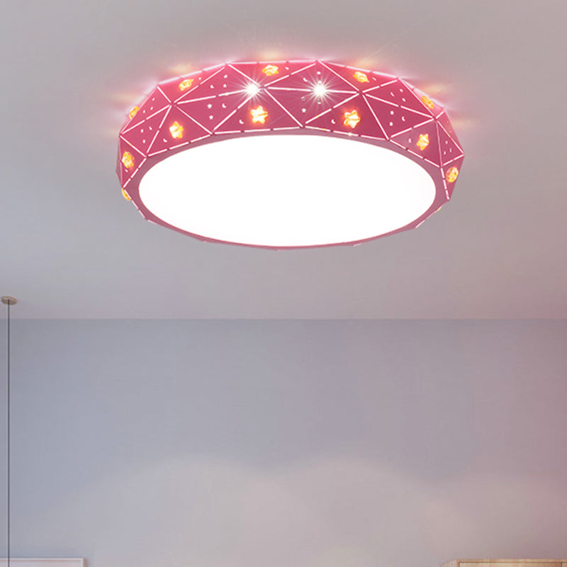 Acrylic Geometric Flush Mount Light Kids LED Lighting Fixture with Star Pattern in Pink/Blue/Gold Clearhalo 'Ceiling Lights' 'Close To Ceiling Lights' 'Close to ceiling' 'Flush mount' Lighting' 1651823