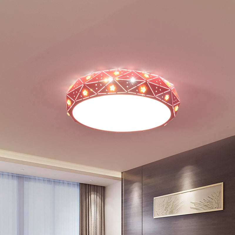 Acrylic Geometric Flush Mount Light Kids LED Lighting Fixture with Star Pattern in Pink/Blue/Gold Clearhalo 'Ceiling Lights' 'Close To Ceiling Lights' 'Close to ceiling' 'Flush mount' Lighting' 1651824