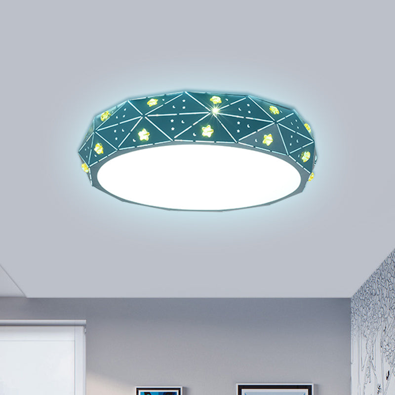 Acrylic Geometric Flush Mount Light Kids LED Lighting Fixture with Star Pattern in Pink/Blue/Gold Clearhalo 'Ceiling Lights' 'Close To Ceiling Lights' 'Close to ceiling' 'Flush mount' Lighting' 1651828