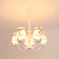Fabric Cone Hanging Chandelier Nordic 3/5/6 Heads Pendant Ceiling Light in White for Living Room Clearhalo 'Ceiling Lights' 'Chandeliers' Lighting' options 1651927