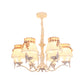 Fabric Cone Hanging Chandelier Nordic 3/5/6 Heads Pendant Ceiling Light in White for Living Room Clearhalo 'Ceiling Lights' 'Chandeliers' Lighting' options 1651933