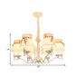 Fabric Cone Hanging Chandelier Nordic 3/5/6 Heads Pendant Ceiling Light in White for Living Room Clearhalo 'Ceiling Lights' 'Chandeliers' Lighting' options 1651934