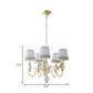 Gold Conical Pendant Lighting Modernism 3/5/6 Lights Fabric Hanging Chandelier with Teapot Decor Clearhalo 'Ceiling Lights' 'Chandeliers' Lighting' options 1651943