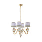 Gold Conical Pendant Lighting Modernism 3/5/6 Lights Fabric Hanging Chandelier with Teapot Decor Clearhalo 'Ceiling Lights' 'Chandeliers' Lighting' options 1651947